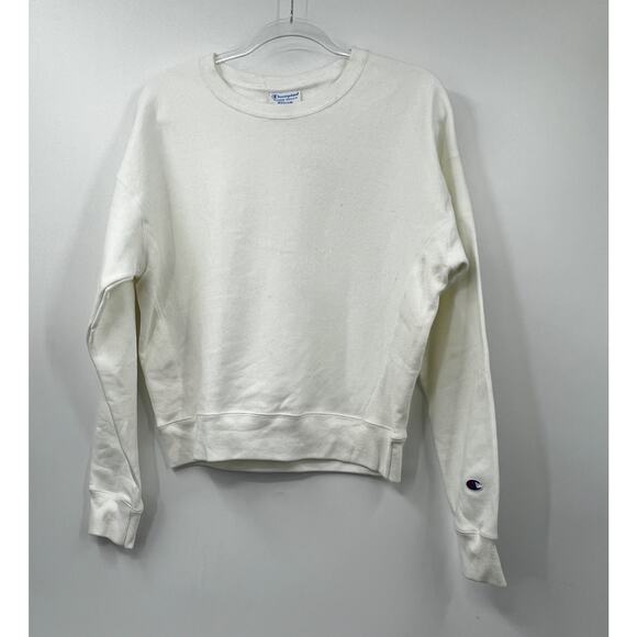 Champion‎ Women's Reverse Weave Crewneck Pullover Sweater Stretch White Size M - Picture 3 of 7